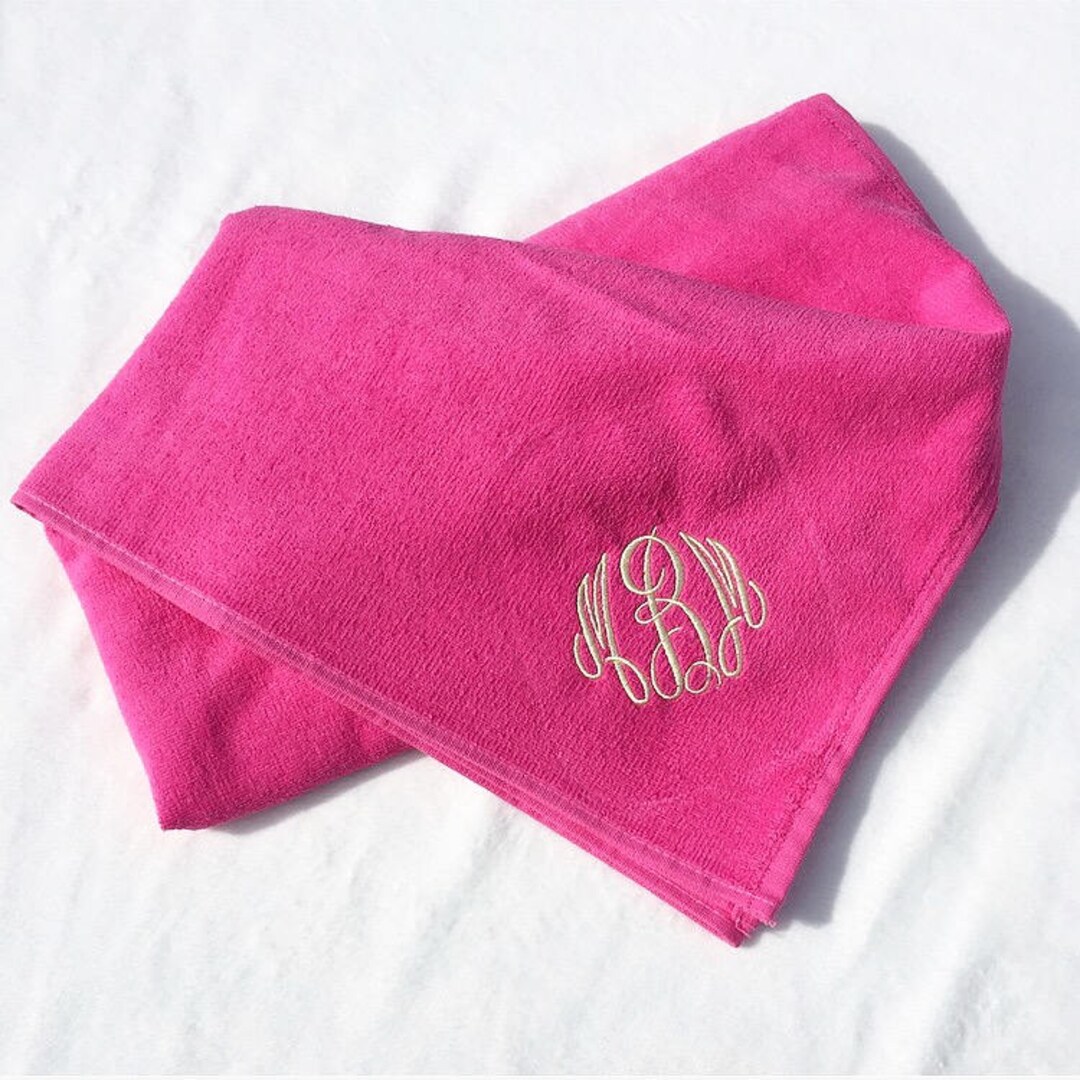 Monogrammed Beach Towelpersonalized Towel Embroidered Towel Etsy