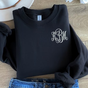 Monogram Embroidered Sweatshirt- Personalized Crewneck- Monogrammed Sweatshirt