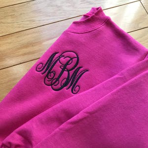 Monogrammed Youth Sweatshirt Personalized Girls Crewneck Youth Pullover Embroidered Sweatshirt image 5