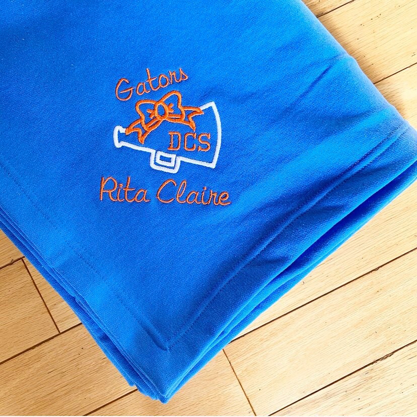 Embroidered Cheer Blanket Cheerleading Sweatshirt Blanket Etsy