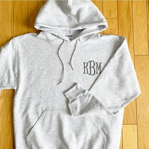 Monogramm Hoodie - Bestickter Hoodie - Personalisiertes Sweatshirt - Monogrammed Pullover