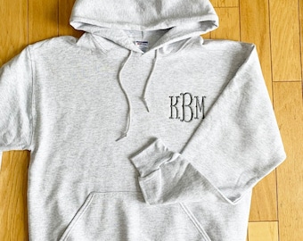 Monogram Hoodie- Embroidered Hoodie- Personalized Sweatshirt- Monogrammed Pullover