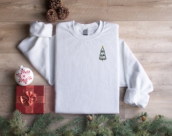 Christmas Tree Sweatshirt- Embroidered Crewneck- Monogrammed Sweatshirt- Holiday Pullover