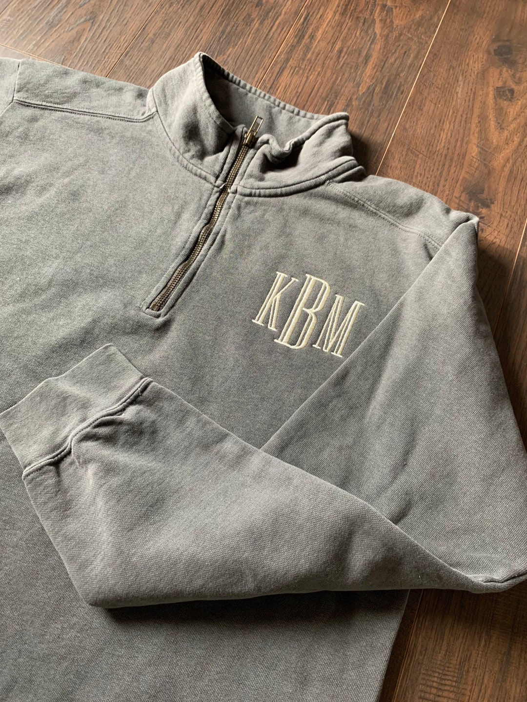 Comfort Colors Monogram 1 4 zip Sweatshirt Monogrammed Comfort Colors Sweatshirt Embroidered Monogram Etsy UK