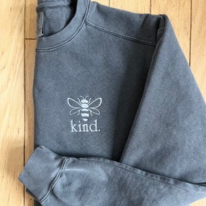 Comfort Colors Bee Kind Crewneck- Monogrammed Comfort Colors Sweatshirt- Comfort Colors Bumblebee- Ring Spun Crewneck