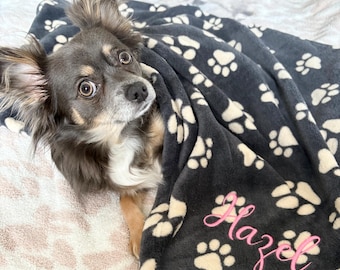 Personalized Dog Blanket: Embroidered Ultra Plush Pet Throw - 29" x 40"
