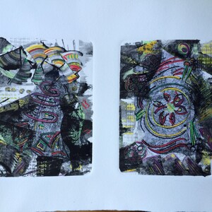 Original Oil Monotype Print 'Summer Time'