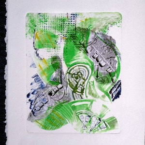 Original Oil Monotype Print 'In the Forest'