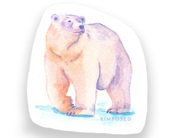 Kalluk Sunset Polar Bear 3 « Autocollant en vinyle imperméable à l’eau pour bouteilles d’eau, ordinateurs portables, téléphones et plus ** LIVRAISON GRATUITE AUX ÉTATS-UNIS **
