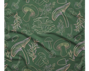 Groene bospaddestoelen bandana | 3 maten beschikbaar