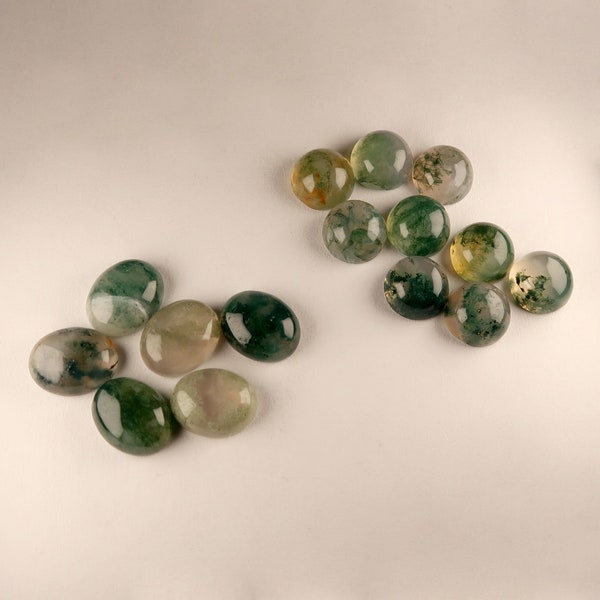 Green Moss Agate cabochons | Buy Green Moss Agate cabochons for jewellery making | UK Shop | Buy Gemstone cabochons online | UK Seller