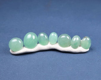 Green Aventurine cabochons for jewellery making | Oval and Round Aventurine cabochons | UK Seller