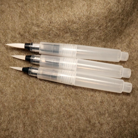 Watercolour painting brush pens - three tip sizes | Water filled pen brushes for watercolour painters | UK Shop