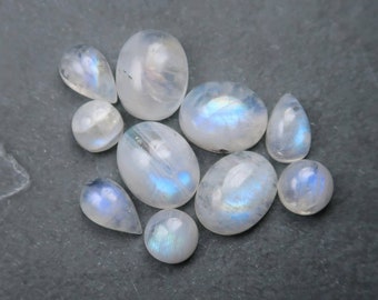Cabujones de piedra lunar arcoíris para la fabricación de joyas / Cabujones de piedra lunar arcoíris para platería / Tienda de joyerías del Reino Unido