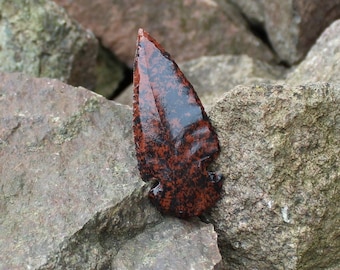 Obsidian arrowhead carvings | Black Obsidian and Mahogany Obsidian | Carved stone arrowheads - modern, not relics