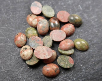 Cabujones de unakita rosa y verde / Compre cabujones de unakita sueltos para fabricantes de joyas / Fabricación de joyas / Tienda de suministros de joyería del Reino Unido