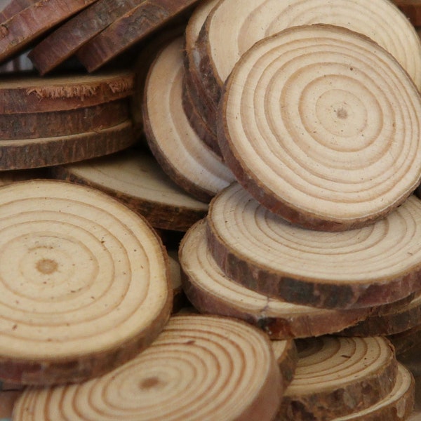 Small wood slices for crafting | Wood slices for pyrography and woodburning | Decorate your own ornament | Buy wood slices in bulk | UK Shop