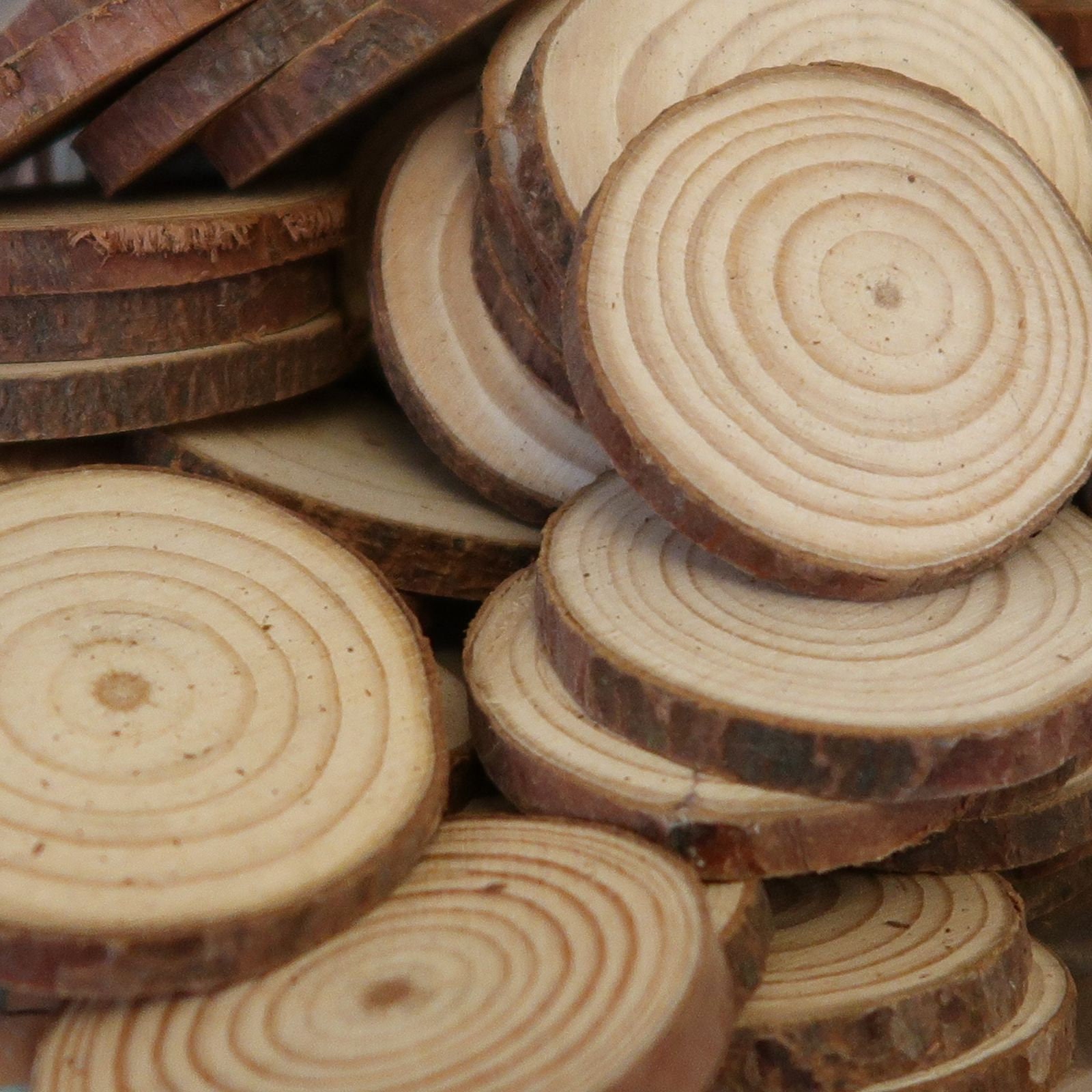 Natural Wood Slices - 30 Pcs 3.5-4 inches Craft Unfinished Wood kit  Predrilled with Hole Wooden Circles for Arts Wood Slices Valentines Day  Decor DIY