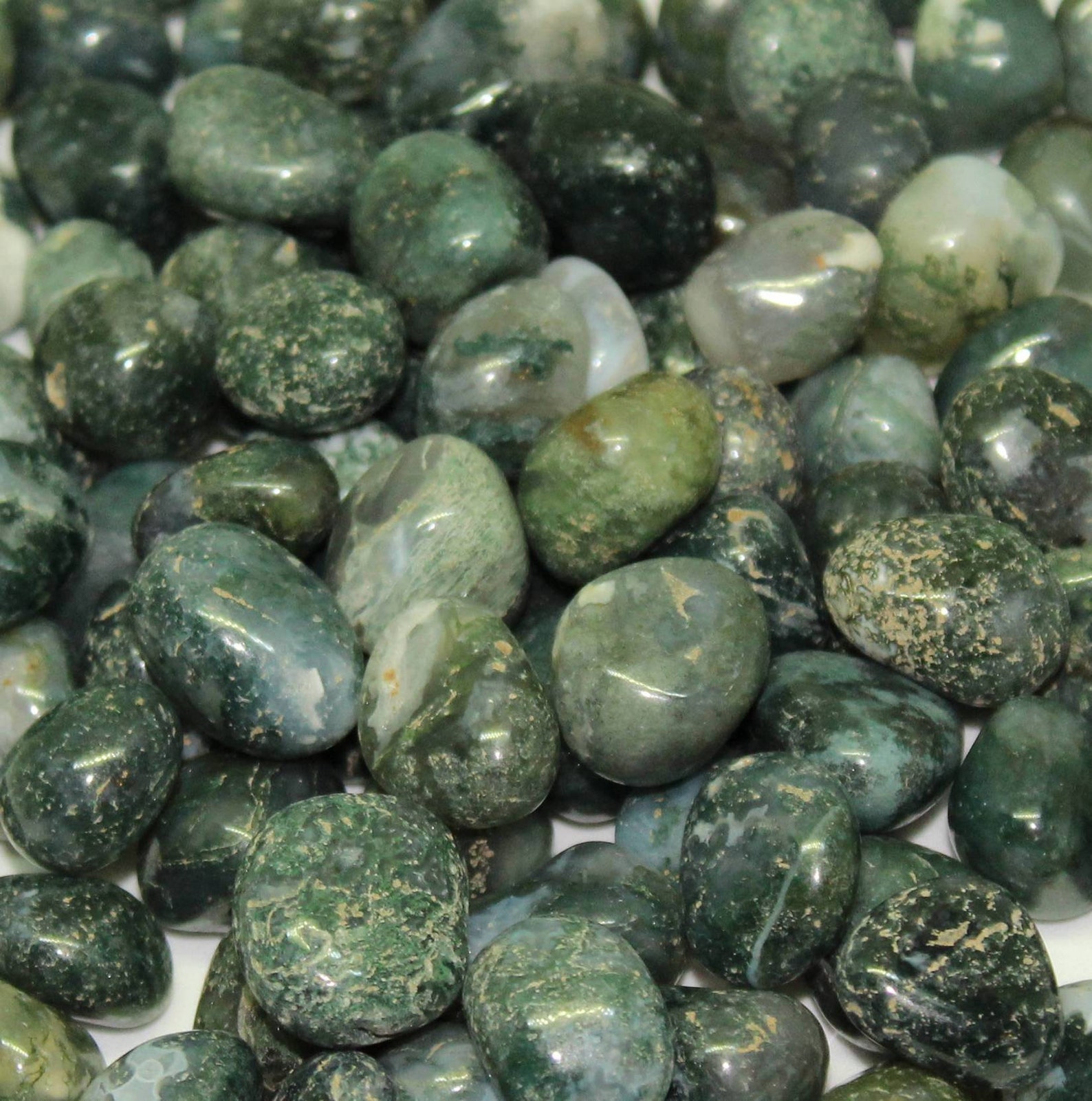 Green Moss Agate Tumblestones Gemstone Tumblestones for Etsy Sweden