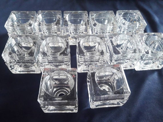 Vintage Lot of 12 double demo glass candle holder Vintage Lot of 12 double demo glass candle holder