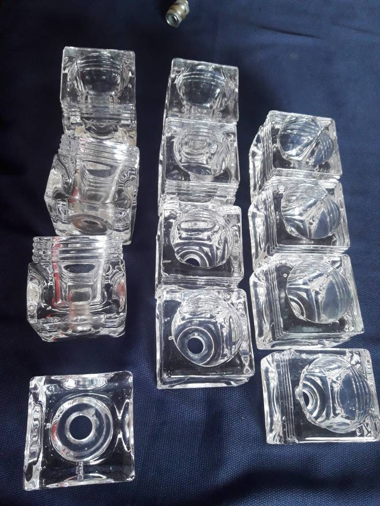Vintage Lot of 12 double demo glass candle holder Vintage Lot of 12 double demo glass candle holder
