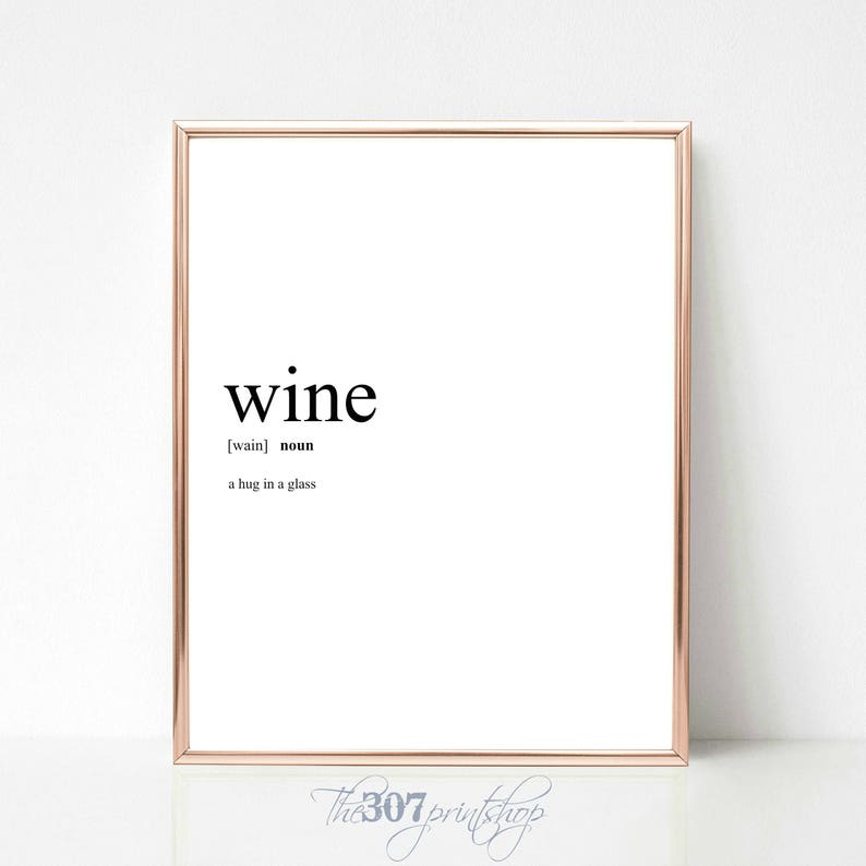 Wine Definition Dictionary Print Funny Prints Typography Etsy