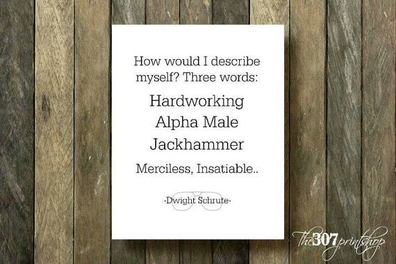 The Office TV Show Dwight Schrute Three Words Funny Quote - Etsy The Office TV Show Dwight Schrute Three Words Funny Quote - Etsy