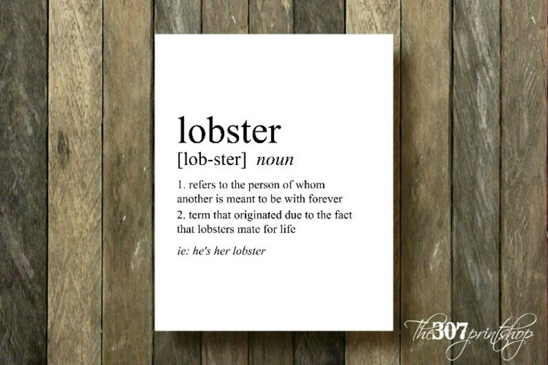 Lobster Friends Definition Dictionary Print TV Show Prints | Etsy