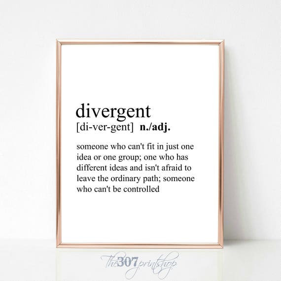 Divergent Definition Dictionary Print Movie Book Prints Etsy