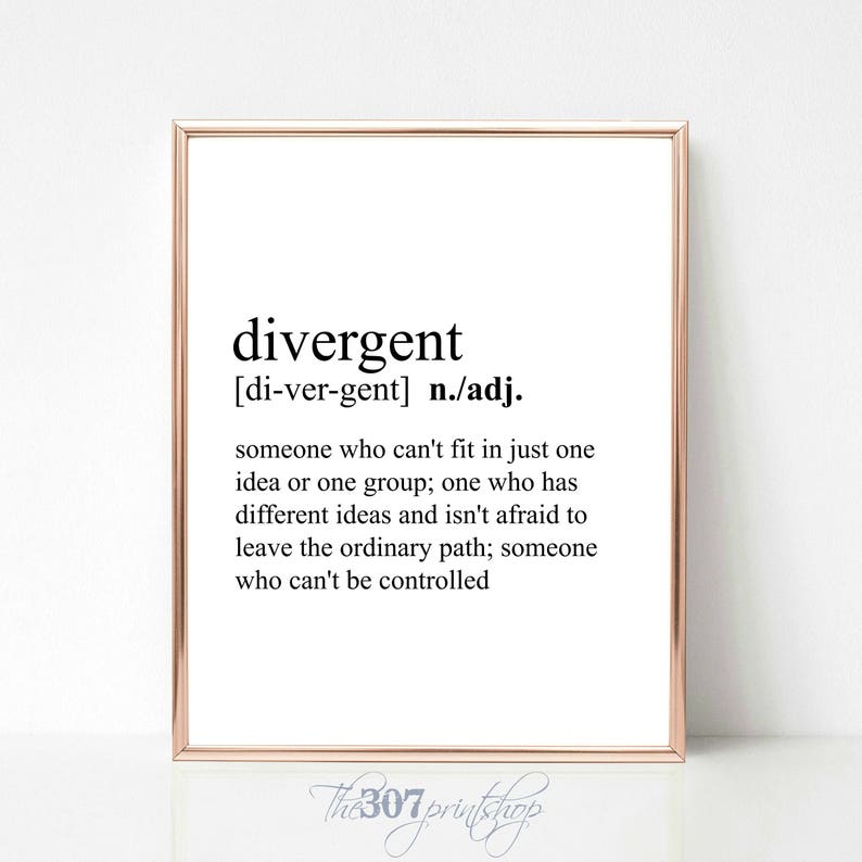 Divergent Definition Dictionary Print Movie Book Prints Etsy UK