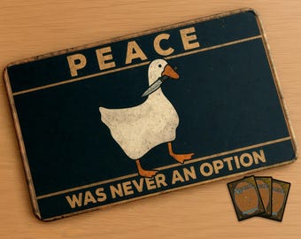 Funny MTG Playmat - Peace Was Never An Option | Stitched Edges Extra Thick 24×14 in