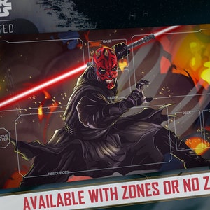 Spielmatte TKG Star Wars: Unlimited Kompatibel - Maul, The Relentless - 24 "x 14" Zoll (600 x 350 mm, 3 mm dick) - Trading Card Game Mousepad