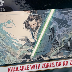 Star Wars Spielmatte: Unlimited Kompatibel - Qui-Gon Jinn Alter Version - 600 x 350 mm - Sammelkarten Maus Schreibtischunterlage