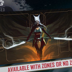 Tapis de jeu JCC Star Wars : Illimité - Ashoka - 24 x 14 po. (600 x 350 mm, 3 mm d'épaisseur) - Tapis de souris pour jeux de cartes à collectionner, tapis de joueur