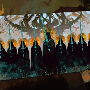The Nine - Playmat MTG Lotr - 24" x 14" polegadas (600 x 350 mm) - Tapete para jogo de cartas colecionáveis, tapete para jogador - Tapete para jogo de tabuleiro para jogo de cartas TCG