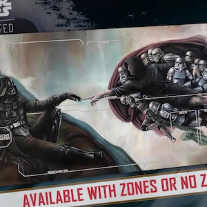 Tapis de jeu TCG Star Wars : Unlimited Compatible - La création des Sith - 24 x 14 pouces (600 x 350 mm, 3 mm d'épaisseur) - Tapis de souris pour jeu de cartes à collectionner