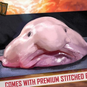 El triste pez borrón / Inspirado en DuskMourn, tapete de juego Magic the Gathering, Flesh and Blood, FaB, MTG, TCG Halloween - 24" x 14" pulgadas 600 x 350 mm