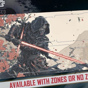 Playmat TCG Star Wars: Unlimited compatível - Kylo Ren, versão alternativa - 600 x 350 mm (24" x 14") - Mouse pad de mesa com cartas colecionáveis