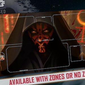 プレイマット TCG スターウォーズ: アンリミテッド対応 - ロード・モール - 24インチ x 14インチ (600 x 350 mm) - トレーディングカードゲームパッド、プレイヤーマット