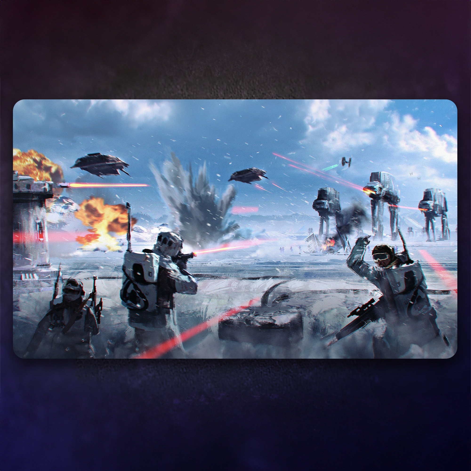 Star Wars Unlimited Playmat: Battle of Hoth | Stitched Edges Extra