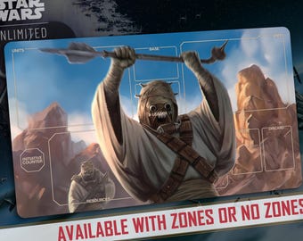 Tusken Raiders Playmat: Star Wars Unlimited TCG | Stitched Edges Extra Thick 24×14 in