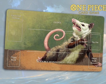 Funny One Piece TCG Playmat: Dramatic Possum | Stitched Edges, Extra Thick (Durable) | 24×14 in