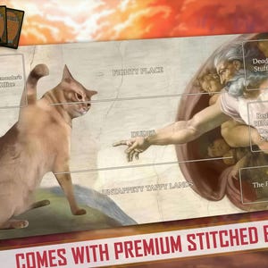 Não me toque! Tapa! Tapa! Tapa! | Paródia para Magic the Gathering Playmat, Carne e Sangue, FaB, MTG, TCG - 24" x 14" polegadas (600 x 350 mm)