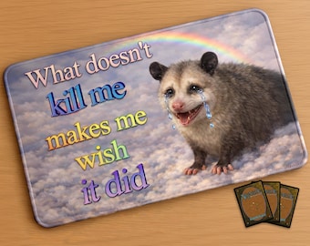 Funny Possum | Parody Inspired by Magic the Gathering Playmat, Flesh and Blood, FaB, MTG, TCG - 24" x 14" inches (600 x 350 mm)