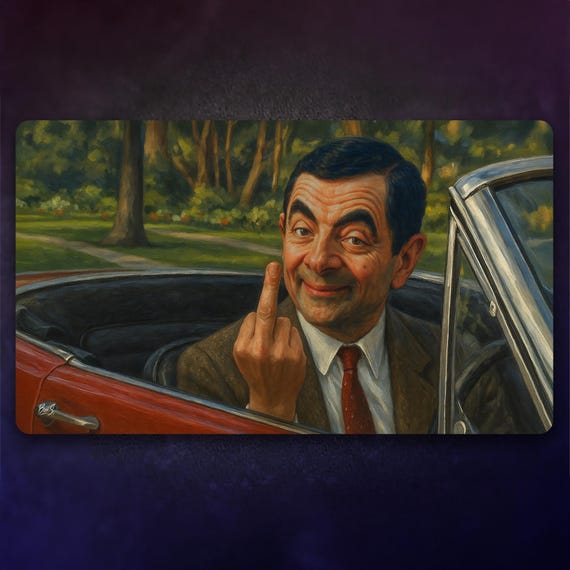 おもしろいMTGプレイマット：ビーン｜ステッチエッジ付き極厚24×14