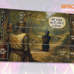 Funny Riftbound Playmat: The Black Knight | Stitched Edges, Extra Thick (Durable) | 24×14 in