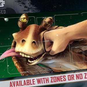 Tapis de jeu JCC Star Wars : Compatible Illimité - Vous n'aimez pas Jar Jar Binks ? - 24 x 14 po. (600 x 350 mm) - Jeu de cartes à collectionner, tapis de joueur