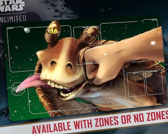 Playmat TCG Star Wars: Unlimited Compatible - No Love for Jar Jar Binks? - 24&quot; x 14&quot; inches (600 x 350 mm) - Trading Card Game, Player Mat
