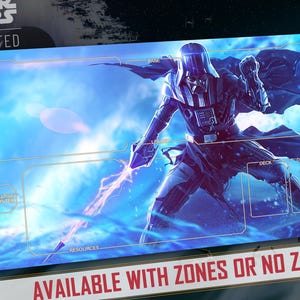 Playmat TCG Star Wars: Unlimited compatível - Vader, One With The Force - 24" x 14" polegadas (600 x 350 mm) - Tapete de jogo de cartas colecionáveis, tapete de jogador