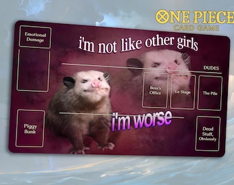 Funny One Piece TCG Playmat: I'm Worse  | Stitched Edges, Extra Thick (Durable) | 24×14 in